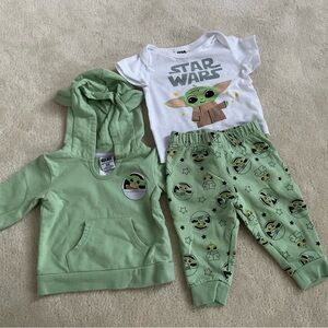 Star Wars Baby Yoda 3-Piece Outfit – Size 6M – Gender Neutral – $25